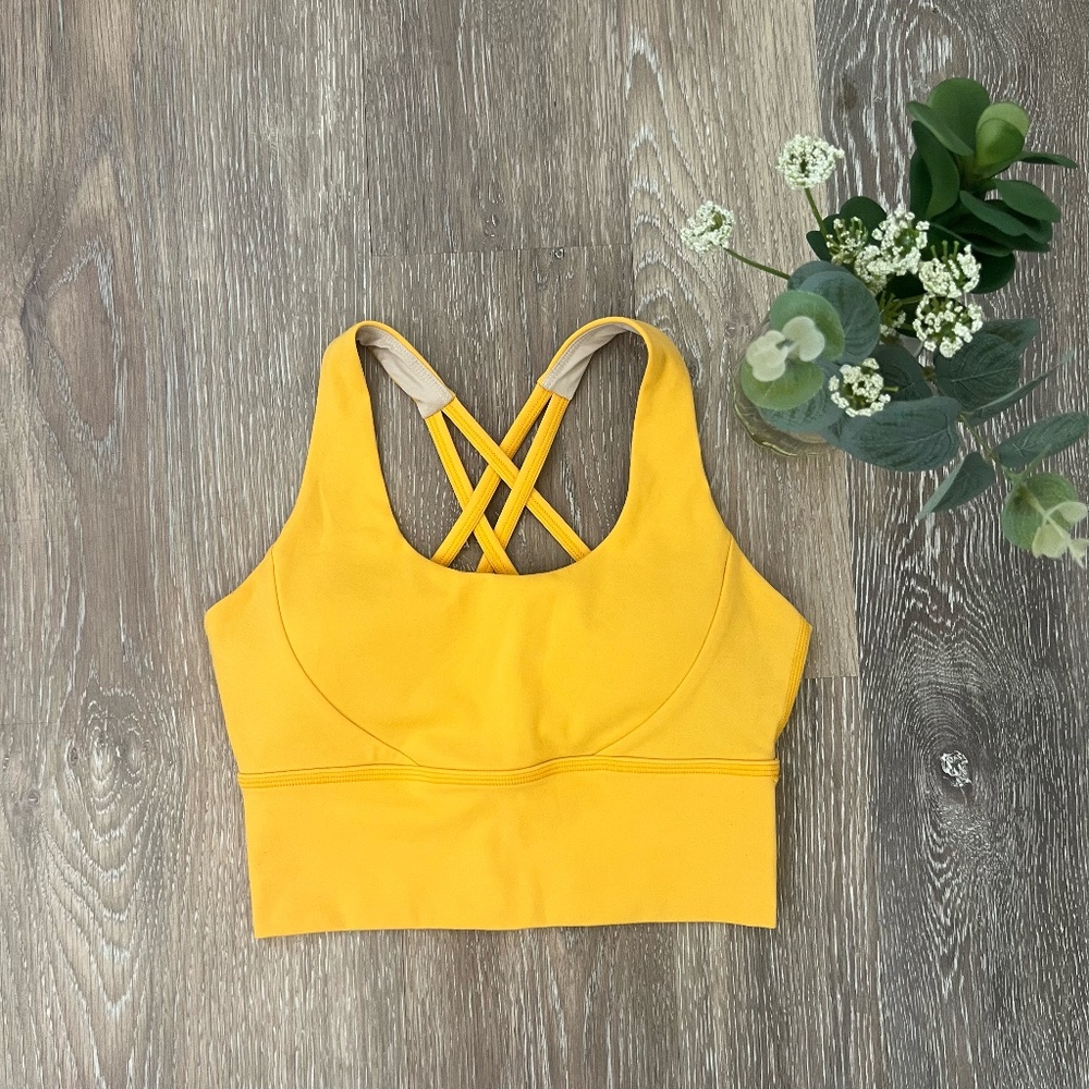 Elite Eleven Square Neck Sports Bra in Orange